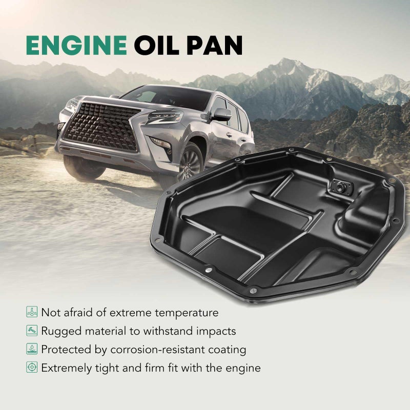 YHTAUTO Lower Engine Oil Pan with Drain Plug Replacement for Nissan Sentra Tiida 2007-2012 Versa 2007-2013 Cube 2009-2014 1.8L 2.0L - Image 3